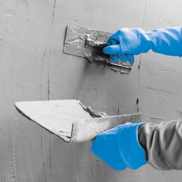 Hand image worker Concrete plaster