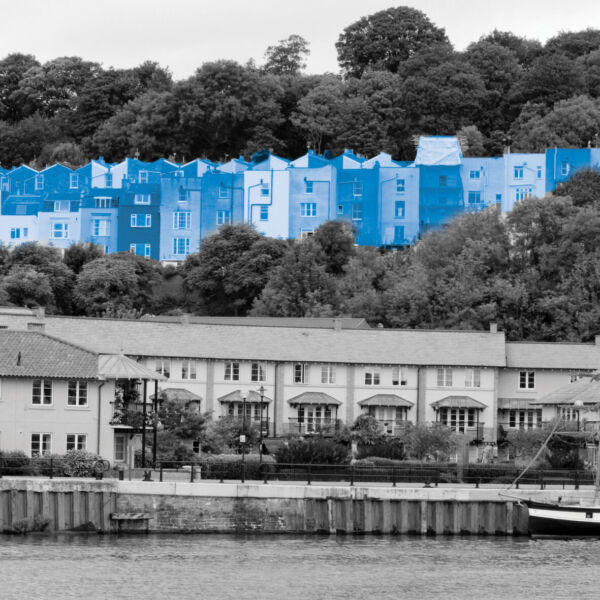 Colourful houses at Bristol docks